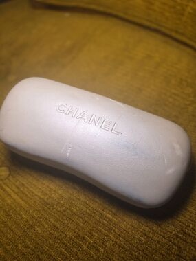 CHANEL Pale Pink Embossed Sunglass Case